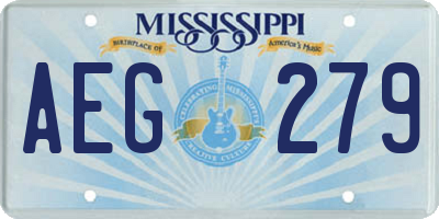 MS license plate AEG279