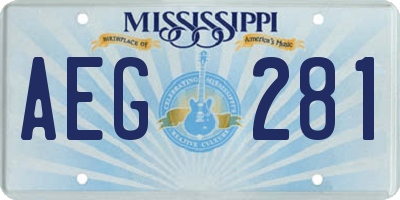 MS license plate AEG281