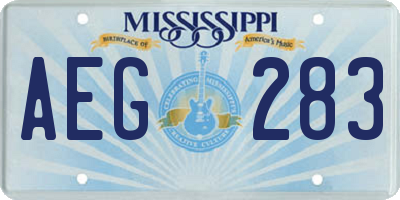 MS license plate AEG283