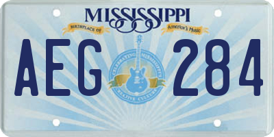 MS license plate AEG284