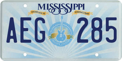 MS license plate AEG285