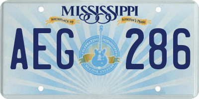 MS license plate AEG286