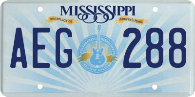 MS license plate AEG288