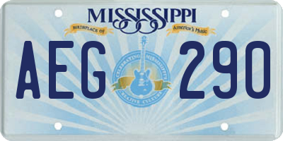MS license plate AEG290