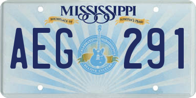 MS license plate AEG291
