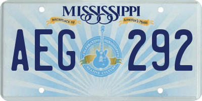 MS license plate AEG292