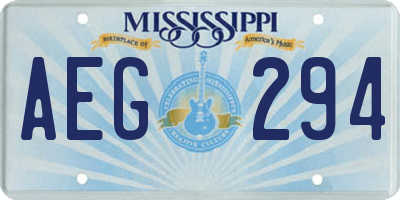 MS license plate AEG294