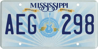 MS license plate AEG298