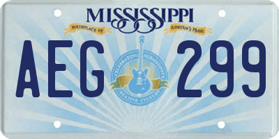 MS license plate AEG299