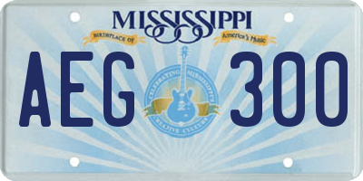 MS license plate AEG300