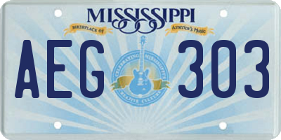 MS license plate AEG303