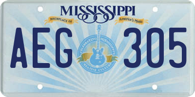 MS license plate AEG305