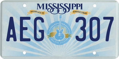 MS license plate AEG307