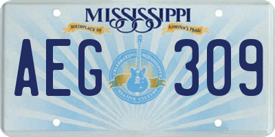 MS license plate AEG309