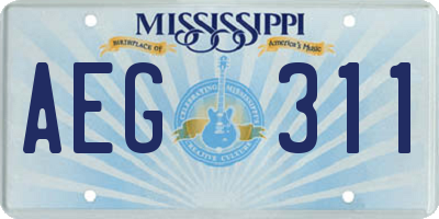 MS license plate AEG311