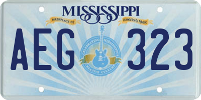 MS license plate AEG323