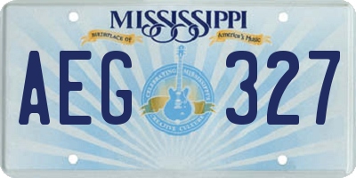 MS license plate AEG327
