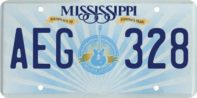 MS license plate AEG328