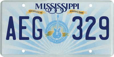 MS license plate AEG329