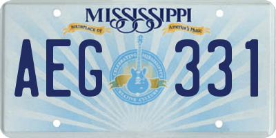 MS license plate AEG331