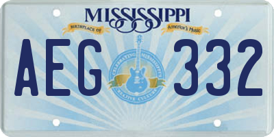 MS license plate AEG332