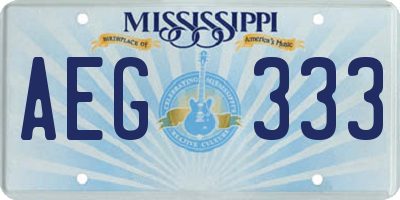 MS license plate AEG333