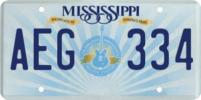 MS license plate AEG334