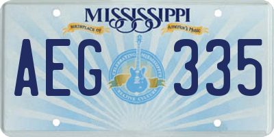 MS license plate AEG335