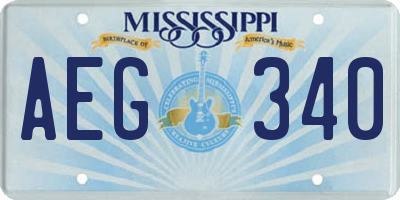 MS license plate AEG340