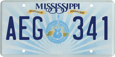 MS license plate AEG341