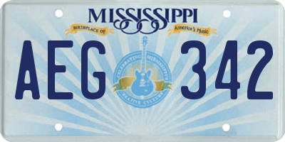 MS license plate AEG342