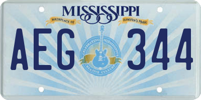 MS license plate AEG344