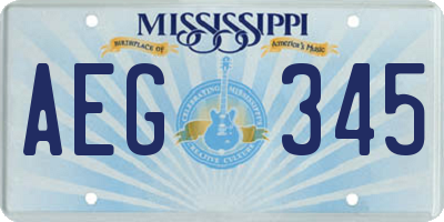 MS license plate AEG345