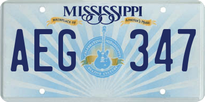 MS license plate AEG347