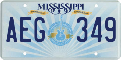 MS license plate AEG349
