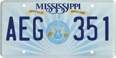 MS license plate AEG351