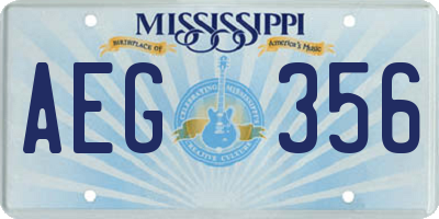 MS license plate AEG356