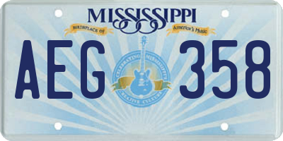 MS license plate AEG358