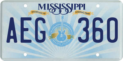 MS license plate AEG360