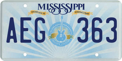 MS license plate AEG363