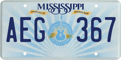 MS license plate AEG367