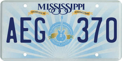 MS license plate AEG370
