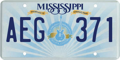 MS license plate AEG371