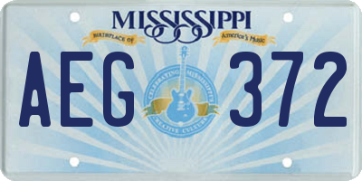 MS license plate AEG372
