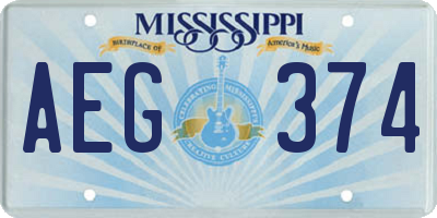 MS license plate AEG374