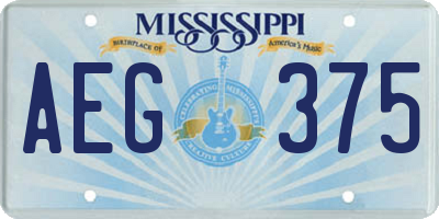 MS license plate AEG375