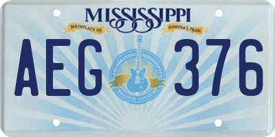 MS license plate AEG376