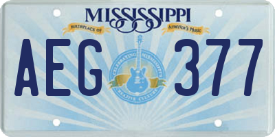 MS license plate AEG377