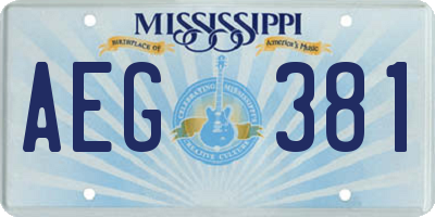 MS license plate AEG381