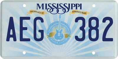 MS license plate AEG382
